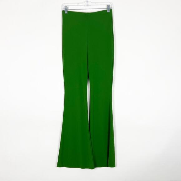 Zara Pull On Stretchy Flare Pants Green Size Medium - Picture 2 of 4